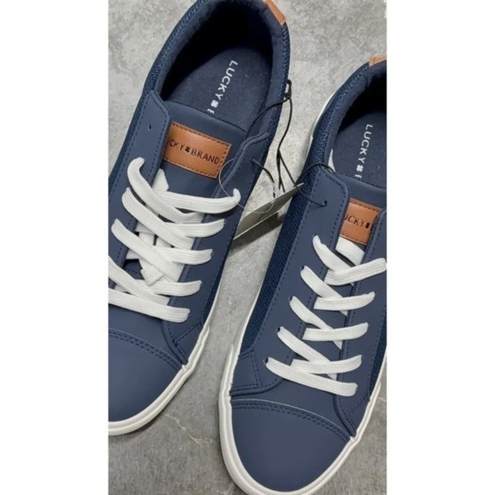 Lucky Brand Scott Mens Sneakers Navy White Low Top Shoes LB-SCOTT-MS Size 12‎
